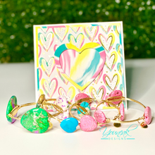 Load image into Gallery viewer, “Precious Heart" - Stoned Wire Bangle - 3 stone