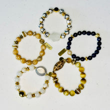 Load image into Gallery viewer, "Golden Sands and Azure Skies" Bracelet set (5 piece)