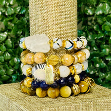 Load image into Gallery viewer, "Golden Sands and Azure Skies" Bracelet set (5 piece)