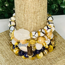 Load image into Gallery viewer, "Golden Sands and Azure Skies" Bracelet set (5 piece)