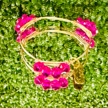 Load image into Gallery viewer, "Pink Ice" - Crystal Wire Bangle