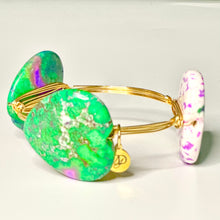 Load image into Gallery viewer, “Precious Heart" - Stoned Wire Bangle - 3 stone