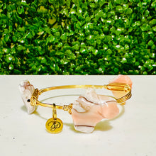 Load image into Gallery viewer, &quot;Pink Agate&quot; - 3 stone bangle
