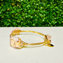 Load image into Gallery viewer, &quot;Pink Agate&quot; - 3 stone bangle
