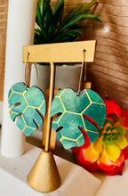 Load image into Gallery viewer, &quot;Sea Turtle&quot; Monstera Leaf shape earrings
