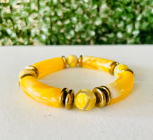 Load image into Gallery viewer, Yellow/White -  Tube Stretch Bracelet

