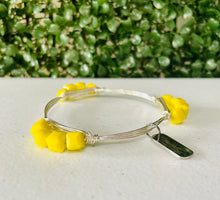 Load image into Gallery viewer, &quot;Banana&quot;  crystal wire bangle silver
