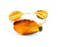 Load image into Gallery viewer, 3 stone bangle - &quot;Honey&quot;
